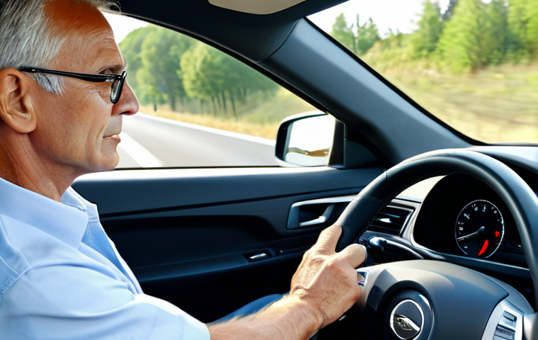 Efficient Driving**

"A modern car driving smoothly on a highway, showcasing a light touch on the accelerator pedal. The landscape is sunny and clear. The driver is a mature adult, dressed professionally and focused on the road. The image emphasizes fuel efficiency through gentle acceleration and anticipating traffic.  Appropriate attire, professional driver, safe for work, family-friendly, correct proportions, well-formed hands, natural body proportions, professional photography, high quality."

**