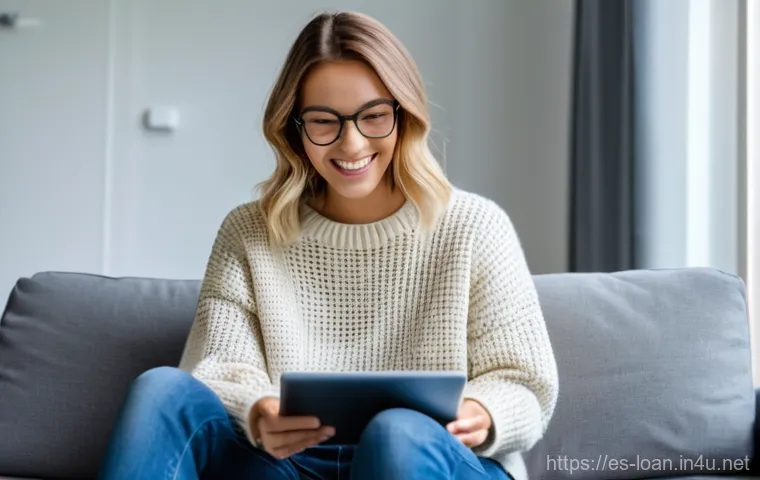 대출 신청서 작성 요령 - **Prompt:** A diverse young adult, wearing stylish casual business attire (such as a crisp button-do...